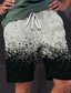 cheap Beach Shorts-Men&#039;s Shorts Summer Shorts Beach Shorts Drawstring Elastic Waist 3D Print Graphic Gradient Breathable Soft Short Casual Daily Holiday Streetwear Hawaiian White Green Micro-elastic