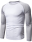 billige Casual T-skjorter for menn-Herre T skjorte T-skjorte Fargeblokk Raglan erme Crew-hals Gate Feriereise Langermet Lapper Klær Mote Designer Grunnleggende