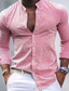 baratos camisas masculinas casuais-Homens Camisa Social camisa de linho camisa de verão camisa de praia Preto Vermelho Azul Manga Longa Listrado Colarinho Chinês Primavera Verão Havaiana Feriado Roupa Imprimir