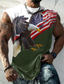 Χαμηλού Κόστους Αμάνικα Μπλουζάκια Γυμναστικής-Ανδρικά Τοπ γιλέκου Αμάνικο μπλουζάκι για άντρες Γραφική Συνδυασμός Χρωμάτων Αετός Εθνική Σημαία Στρογγυλή Ψηλή Λαιμόκοψη Ρούχα 3D εκτύπωση Καθημερινά Αθλητικά Αμάνικο Στάμπα