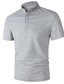 cheap Classic Polo-Men&#039;s Polo Shirt Golf Shirt Casual Holiday Stand Collar Short Sleeve Fashion Basic Plain Button Summer Regular Fit Dark navy Sky Blue Brown Grey Polo Shirt