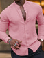 Χαμηλού Κόστους ανδρικά πουκάμισα casual-Ανδρικά Πουκάμισο λινό πουκάμισο Καλοκαιρινό πουκάμισο Πουκάμισο παραλίας Μαύρο Λευκό Ροζ Μακρυμάνικο Σκέτο Στρογγυλή Ψηλή Λαιμόκοψη Ανοιξη καλοκαίρι Χαβανέζα Αργίες Ρούχα Βασικό