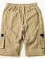 billiga Cargo-shorts-Herr Cargo-shorts Casual shorts Snörning Elastisk midja 6 fickor Kamuflasje Solid färg Komfort Bärbar Arbete Dagligen Streetwear Ledigt Svart Ljusgrön Microelastisk