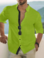 cheap Men&#039;s Casual Shirts-Men&#039;s Shirt Button Up Shirt Summer Shirt Beach Shirt White Navy Blue Blue Long Sleeve Color Block Lapel Spring &amp; Summer Casual Daily Clothing Apparel