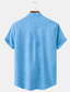 abordables Chemises imprimées pour hommes-Homme Chemise Chemise Lin Flamant Imprimés Photos Mao Jaune Bleu Vert Bleu clair Gris Extérieur Plein Air Manche Courte Imprimer Vêtement Tenue Lin Mode Vêtement de rue Design Décontractées