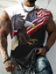 Χαμηλού Κόστους Αμάνικα Μπλουζάκια Γυμναστικής-Ανδρικά Τοπ γιλέκου Αμάνικο μπλουζάκι για άντρες Γραφική Συνδυασμός Χρωμάτων Αετός Εθνική Σημαία Στρογγυλή Ψηλή Λαιμόκοψη Ρούχα 3D εκτύπωση Καθημερινά Αθλητικά Αμάνικο Στάμπα