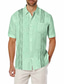 ieftine Cămăși pentru bărbați cu imprimeu-Bărbați Cămașă cămașă de in Cămașă hawaiană Dungi Imprimeu Grafic Geometrie Răsfrânt Caisă Negru Alb Verde Deschis Bleumarin În aer liber Stradă Mânecă scurtă Imprimeu Îmbrăcăminte In Sport Modă Șic