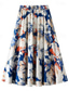 cheap Chiffon Skirts-Women&#039;s Skirt A Line Midi High Waist Skirts Chiffon Print Color Block Floral Daily Holiday Spring &amp; Summer Chiffon Elegant Summer Yellow Red Blue Orange