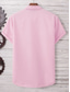 baratos camisas masculinas casuais-Homens Camisa Social camisa de botão camisa de verão Camisa casual Preto Branco Rosa Azul Azul Escuro Manga Curta Tecido Lapela Diário Férias Roupa Moda Casual Confortável