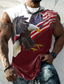 cheap Gym Tank Tops-Men&#039;s Vest Top Sleeveless T Shirt for Men Graphic Color Block Eagle National Flag Crew Neck Clothing Apparel 3D Print Daily Sports Sleeveless Print Fashion Designer Muscle