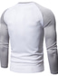 billige Casual T-skjorter for menn-Herre T skjorte T-skjorte Fargeblokk Raglan erme Crew-hals Gate Feriereise Langermet Lapper Klær Mote Designer Grunnleggende