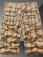 preiswerte Cargo Shorts-Herren Cargo Shorts Kurze Hosen Lässige Shorts Tasche Plaid Komfort Atmungsaktiv Outdoor Täglich Ausgehen 100% Baumwolle Modisch Brautkleider schlicht Schwarz Khaki