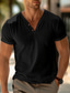 abordables T-shirts décontractés pour hommes-Homme Chemise Henley Shirt T-shirt Plein Col V Plein Air Vacances Manches courtes Vêtement Tenue Mode Design basique
