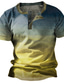 billige grafisk henley-Herre Vaffel Henley-skjorte Gradert Henley utendørs Daglig Kortermet Knapp Klær Mote Designer Grunnleggende