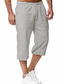 abordables Bermudas estilo casual-pantalones capri ligeros para hombre pantalones cortos de algodón con cordón suelto 3/4 pantalones con bolsillos (verde, x-pequeño)