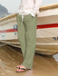abordables Pantalones de lino-Pantalones de lino de algodón para hombre pantalones casuales pantalones de playa de yoga de verano bolsillo de cintura elástica suelta con cordón