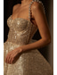 cheap Homecoming Dresses-A-Line Gold Homecoming Dresses Sparkle &amp; Shine Dress Cocktail Party Birthday Short / Mini Sleeveless Spaghetti Strap Pink Dress Tulle with Glitter 2025