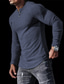 ieftine Tricouri casual pentru bărbați-Bărbați Tricou Culoare solidă În V Negru Alb Bleumarin Kaki Gri Stradă Sport Manșon Lung Îmbrăcăminte Designer De Bază Casual Comfortabil