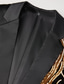 voordelige Heren Klassieke Blazers-Voor heren Jas Blazer Bruiloft Verlovingsfeest Thermisch Warm Ademend Pailletten Zak Herfst Winter Bloemig Streetwear Zakelijk Strijkijzer Normaal Normale pasvorm Zwart Rood Jacks