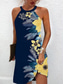 cheap Print Floral Dresses-Women&#039;s Summer Dress Halter Neck Dress Print Dress Active Fashion Streetwear Outdoor Vacation Daily Regular Fit Paisley Sleeveless Halter Neck Yellow Royal Blue Blue Dark Blue Summer Spring