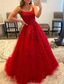 cheap Prom Dresses-TS A-Line Prom Dresses Elegant Dress Wedding Guest Evening Party Floor Length Sleeveless Spaghetti Strap Royal Style Tulle Backless with Crystals Appliques 2025