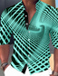 abordables Chemises imprimées pour hommes-chemise homme illusion d&#039;optique graphique col montant blanc jaune rose bleu vert extérieur rue manches longues imprimé vêtements vêtements mode streetwear designer décontracté