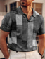 cheap Graphic Polo-Men's Polo Shirt Golf Shirt Color Block Plaid / Check Graphic Prints Geometry V Neck Yellow Light Green Blue Purple Green Outdoor Street Short Sleeves Print Clothing Apparel Sports Fashion Streetwear