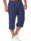 abordables Bermudas estilo casual-pantalones capri ligeros para hombre pantalones cortos de algodón con cordón suelto 3/4 pantalones con bolsillos (verde, x-pequeño)