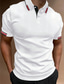 voordelige klassieke polo-Voor heren POLO Shirt Golfshirt Casual Sport Revers Klassiek Korte mouw Modieus Basic Lapwerk nappi Zomer Normale pasvorm Wit Blozend Roze Rood Marineblauw Groen POLO Shirt