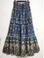 cheap Graphic Skirts-Women&#039;s Skirt Swing Bohemia Maxi High Waist Skirts Pleated Print Color Block Floral Vacation Going out Summer Cotton Polyester Vintage Retro Vintage Ethnic Casual Red Navy Blue Royal Blue