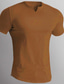 abordables T-shirts décontractés pour hommes-Homme T shirt Tee Plein Col V Plein Air Vacances Manches courtes Vêtement Tenue Design basique Moderne contemporain