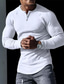 Χαμηλού Κόστους Ανδρικά μπλουζάκια casual-Ανδρικά Μπλουζάκι Συμπαγές Χρώμα Λαιμόκοψη V Μαύρο Λευκό Βαθυγάλαζο Χακί Γκρίζο Δρόμος Αθλητικά Μακρυμάνικο Ρούχα Υψηλής Ποιότητας Βασικό Καθημερινό Άνετο