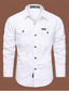 tanie męskie koszule casual-Męskie Codzienna koszula Koszule robocze Biały Zielony Khaki Ciemnoniebieski Długi rękaw Równina Klapa Hawajskie Święto Kieszeń Odzież Moda Klasyczny Codzienny Wygodny
