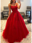 cheap Prom Dresses-TS A-Line Prom Dresses Elegant Dress Wedding Guest Evening Party Floor Length Sleeveless Spaghetti Strap Royal Style Tulle Backless with Crystals Appliques 2025