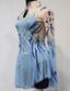 cheap Figure Skating Dresses-Figure Skating Dress Women&#039;s Girls&#039; Ice Skating Dress Outfits Sky Blue Mesh Spandex High Elasticity Competition Skating Wear Handmade Crystal / Rhinestone Long Sleeve Ice Skating Figure Skating