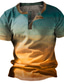 voordelige grafische Henley-Voor heren Wafel Henley-shirt Verloop Henley Buiten Dagelijks Korte mouw nappi Kleding Modieus Ontwerper Basic