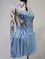 cheap Figure Skating Dresses-Figure Skating Dress Women&#039;s Girls&#039; Ice Skating Dress Outfits Sky Blue Mesh Spandex High Elasticity Competition Skating Wear Handmade Crystal / Rhinestone Long Sleeve Ice Skating Figure Skating