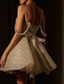 cheap Homecoming Dresses-A-Line Gold Homecoming Dresses Sparkle &amp; Shine Dress Cocktail Party Birthday Short / Mini Sleeveless Spaghetti Strap Pink Dress Tulle with Glitter 2025