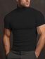 tanie Męskie koszulki casual-Męskie Podkoszulek Koszulka Równina Prążki Golf Ulica Urlop Krótkie rękawy Odzież Moda Designerskie Podstawowy