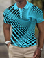 olcso Grafikai mintás póló-Férfi POLO trikó Gofris pólóing Lapel Polo Button Up Polos Golfing 3D nyomtatás Grafikai nyomatok Térfogatcsökkenés Fehér Sárga Tengerészkék Medence Lóhere Szabadtéri Utca Rövid ujjú Nyomtatott