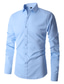 preiswerte Formelle Hemden-Herren Hemd Oberhemd Hellblau Schwarz Weiß Langarm Glatt Kargen Sommer Büro &amp; Karriere Hochzeitsfeier Bekleidung