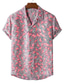 tanie Koszule hawajskie-Męskie Koszula Koszula hawajska Graficzny Flaming Hawajskie Aloha Wzór Kołnierzyk klasyczny czarny / biały Czerwony Królewski błękit Niebieski Ciemnozielony Nadruk Codzienny Święto Krótki rękaw Nadruk