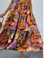 cheap Boho Dresses-Women&#039;s Maxi long Dress Swing Dress Tank Dress Summer Dress Boho Dress Fashion Streetwear Tribal Outdoor Vacation Street Loose Fit Floral Paisley Sleeveless V Neck Orange Summer Spring