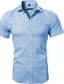 זול חולצות שמלה-חולצת גברים חולצת שרוולים קצרים ללא ברזל חולצת שמלת קיץ/חתונה בהתאמה רגילה