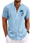 billiga fritidsskjortor för män-herrskjorta coconut tree grafikstativ krage kungblå blå grön khaki ljusblå utomhus gata kortärmad tryck kläder kläder mode streetwear designer casual