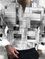 billige Skjorter med trykk for menn-Herre Skjorte Fargeblokk Grafiske trykk Geometri V-hals Blå-Grøn Rød Blå Grønn Grå utendørs Gate Langermet Trykt mønster Klær Mote Gatemote Designer Fritid