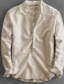 preiswerte Freizeithemden für Herren-Herren leinenhemd Lässiges Hemd Sommerhemd Henley Shirt Schwarz Weiß Gelb Langarm Glatt Kragen Frühling Sommer Casual Täglich Bekleidung