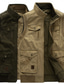 abordables Chaleco de Pesca para Hombre-Hombre Chaleco Ropa Cotidiana Vacaciones Noche Moda Casual Primavera &amp; Otoño Multi bolsillo 95% algodón Cómodo Plano Cremallera Escote Chino Ajuste regular Color Caquí Verde Ejército Chaleco