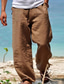 cheap Casual Pants-Men&#039;s Linen Pants Trousers Summer Pants Beach Pants Elastic Waist Wide Leg Straight Leg Plain Breathable Soft Yoga Casual Daily Fashion Streetwear Loose Fit Black White