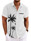 cheap Hawaiian Shirts-Men&#039;s Shirt Summer Hawaiian Shirt Coconut Tree Graphic Prints Turndown Black White Blue Green Khaki Outdoor Street Short Sleeves Print Clothing Apparel Sports Fashion Streetwear Designer